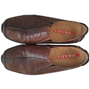 Prada Men's Driving Loafers Size Brown